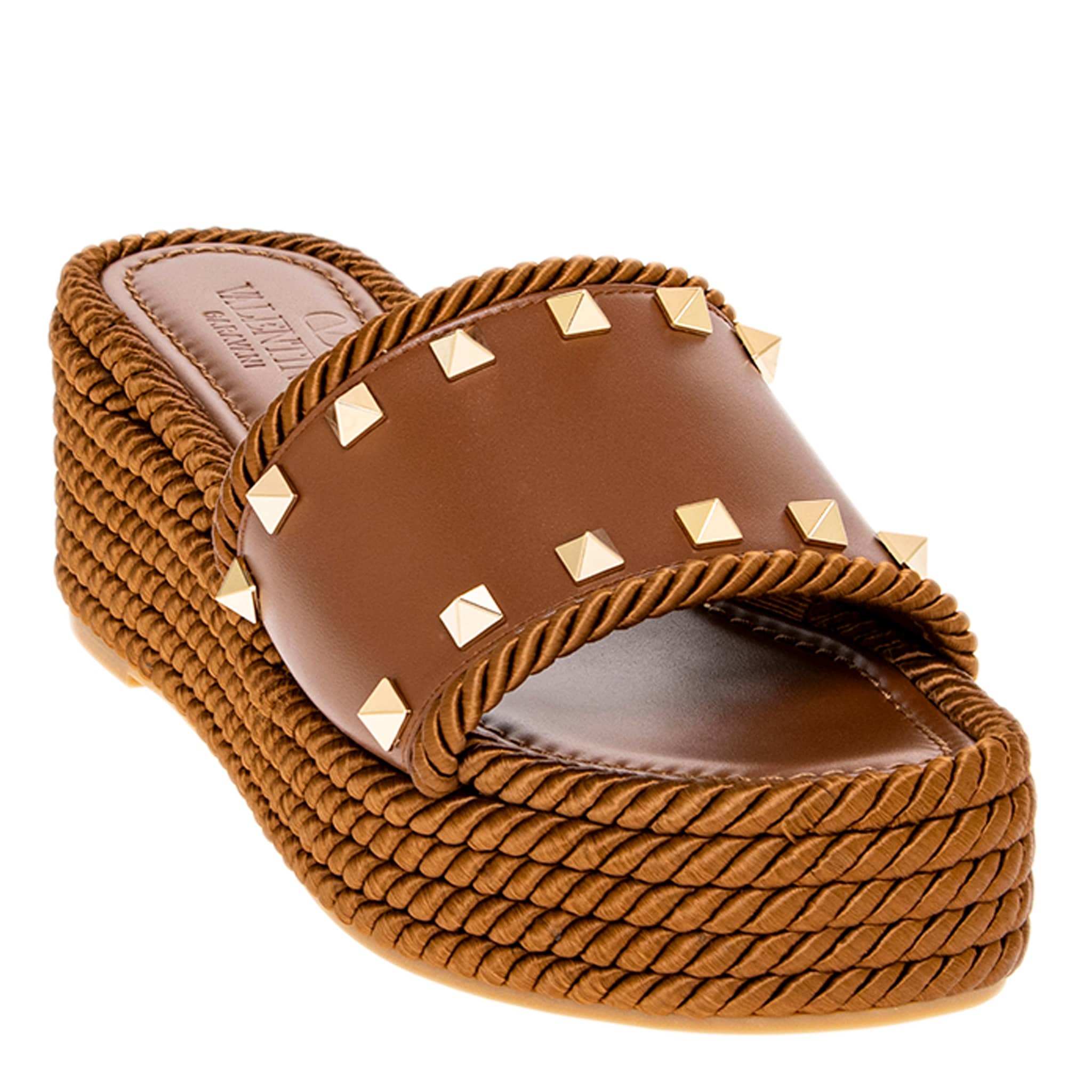 Valentino Rockstud Torchon Flatform Sandals