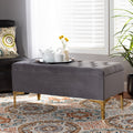Valere Glam And Luxe Upholstered Storage Ottoman