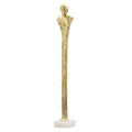 Valeri Large Decorative Human Figurine Marble Base Gold Aluminum 32 Inch