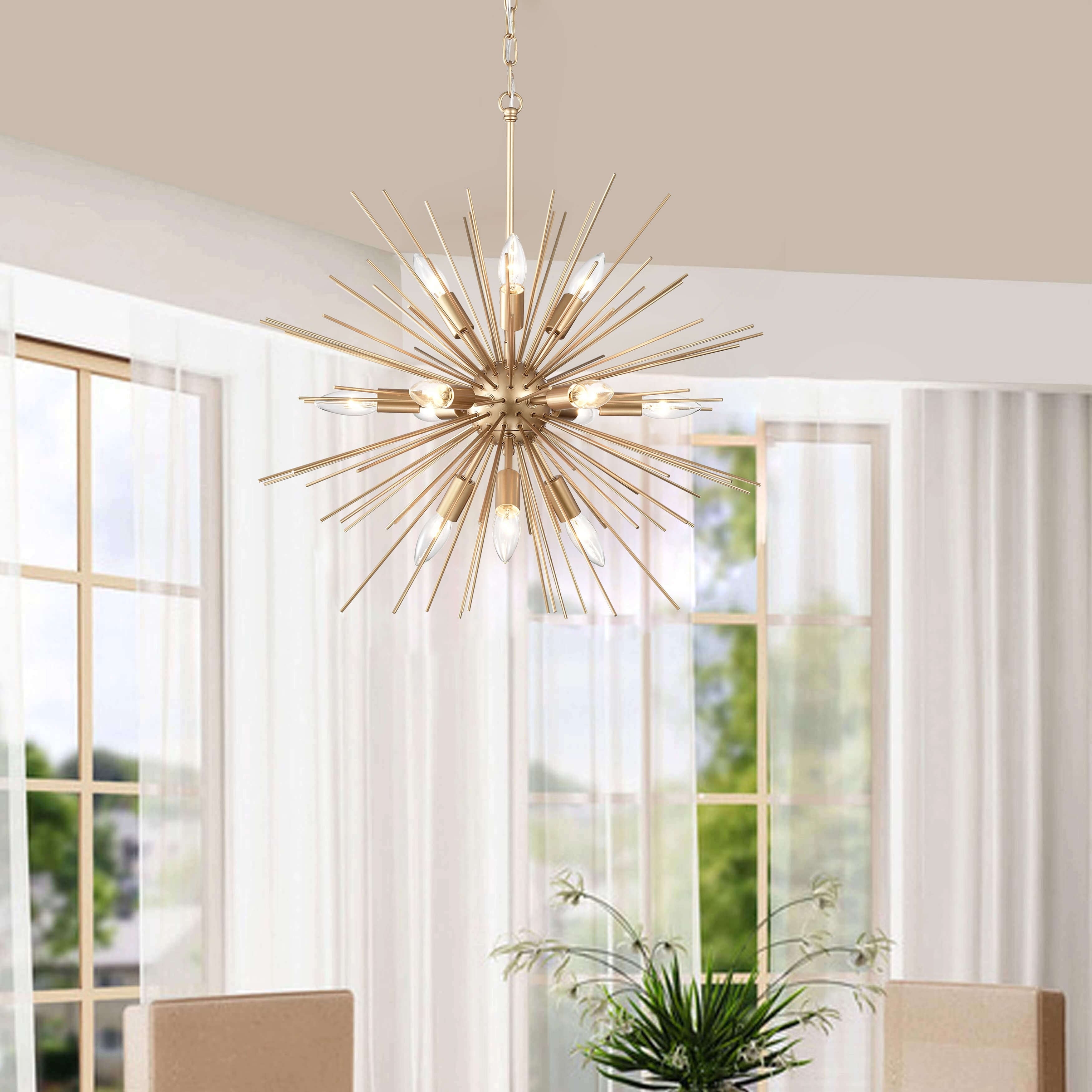Valeria 12 Light Gold Sputnik Sphere Chandelier
