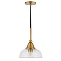 Valerie Brass And Seeded Glass Pendant Brass Seeded