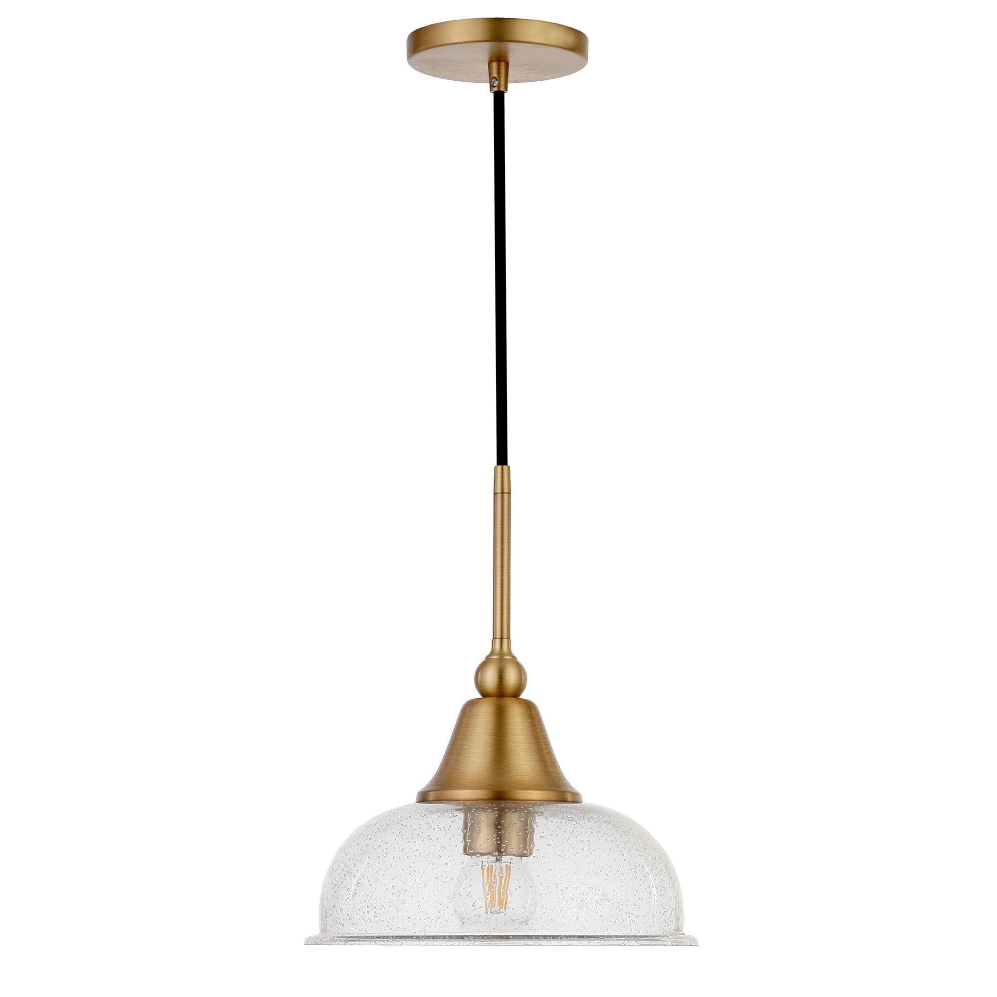 Valerie Brass And Seeded Glass Pendant Brass Seeded