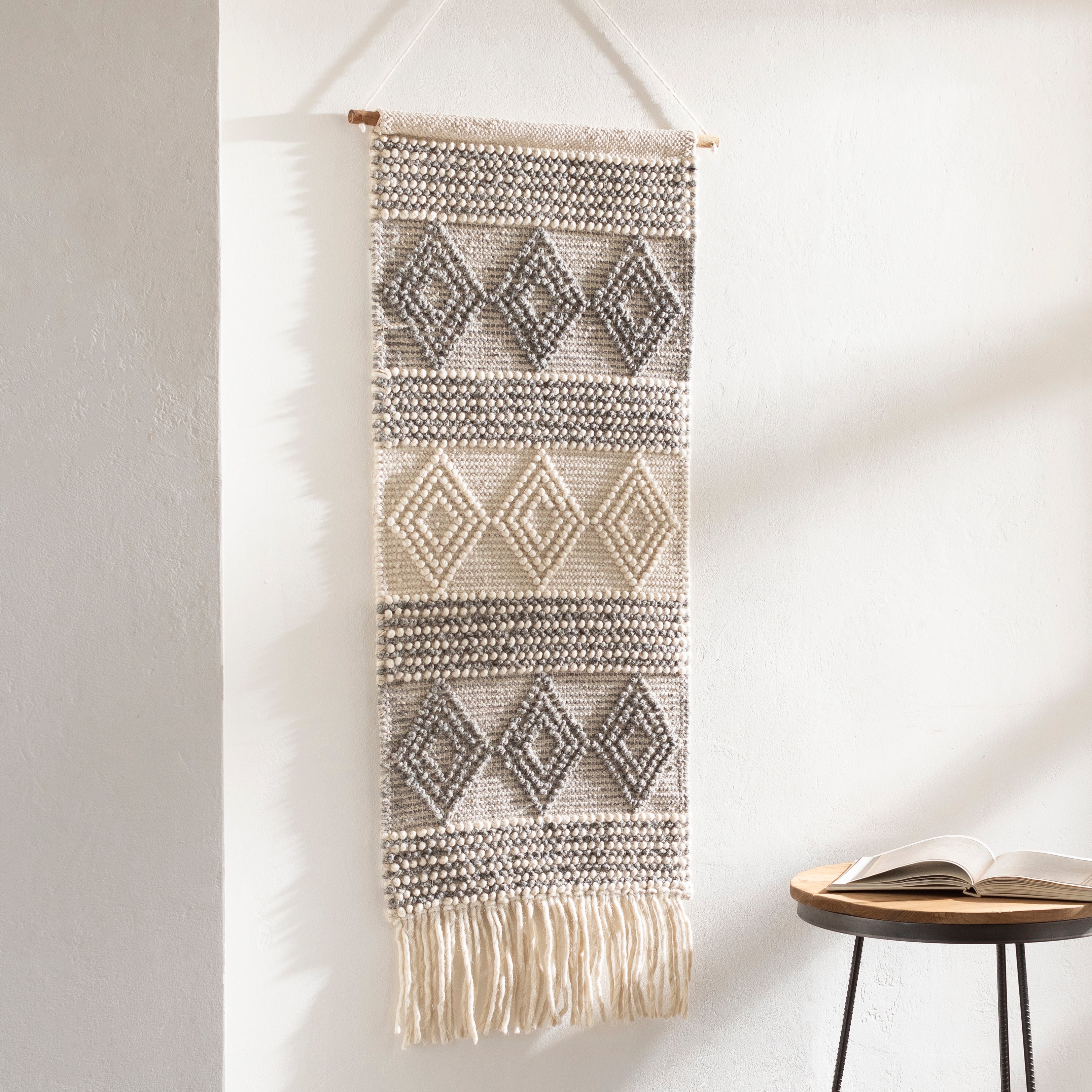 Valerie Hand Woven Wool And Cotton 22 X 44 Inch Bohemian Global Tapestry 22 X 44