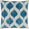 Valeriya Modern Ikat Bright Blue Feather Down Or Poly Filled Throw Pillow 18 Inch