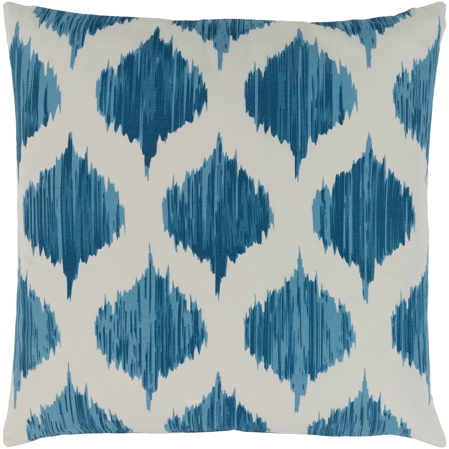 Valeriya Modern Ikat Bright Blue Feather Down Or Poly Filled Throw Pillow 18 Inch