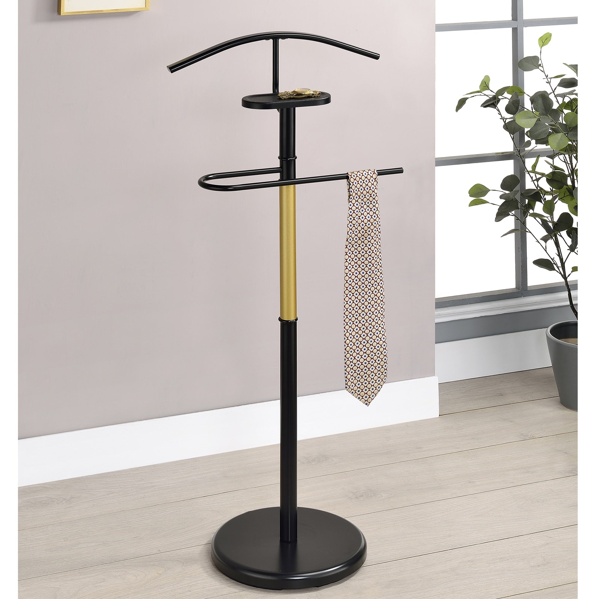 Valet Stand Contemporary Metal Organizer Stand With Tray For Essentials
