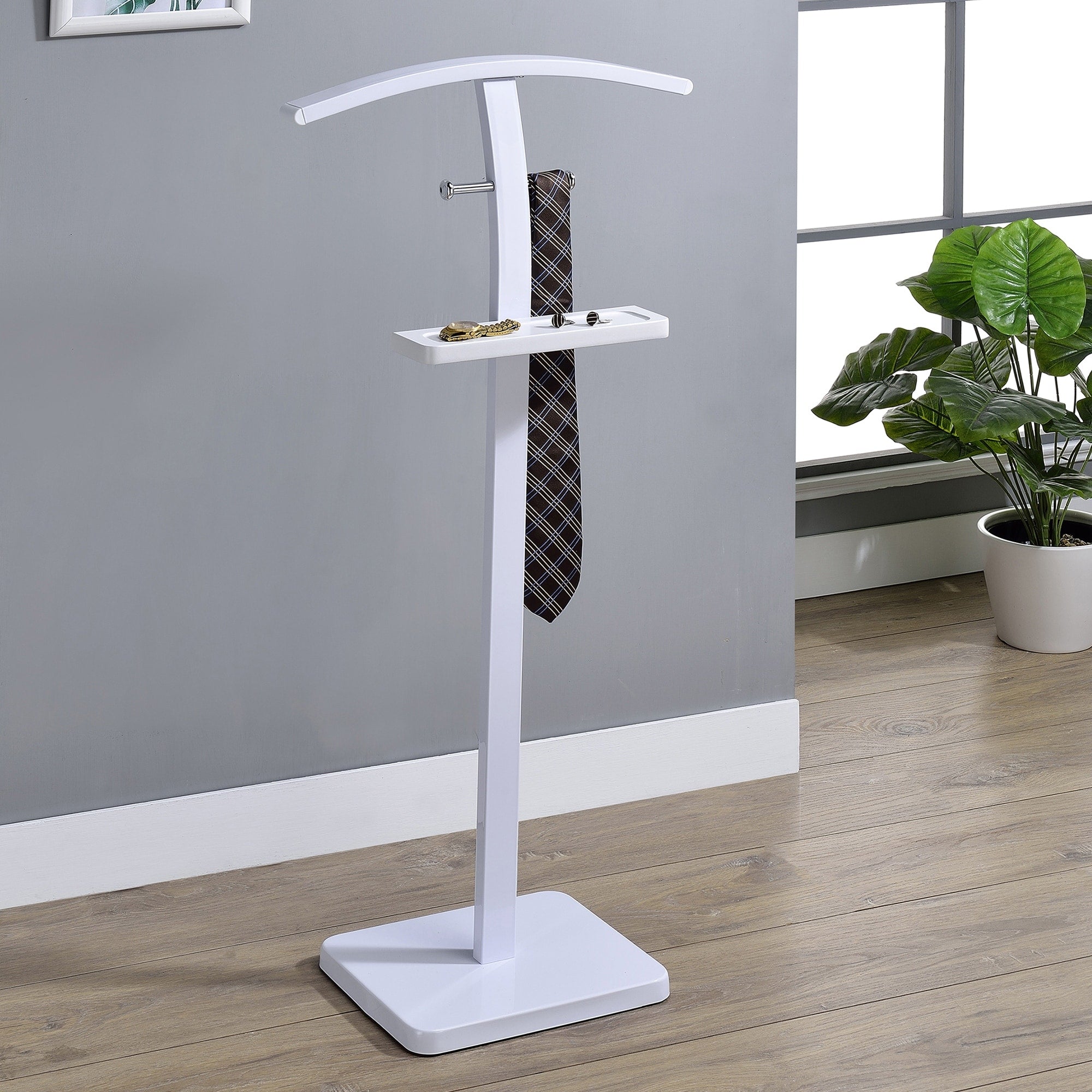 Valet Stand Modern With Tray And T Shaped Hanging Frame
