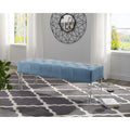 Valley Button Tufted Velvet Upholstered Bench With Acrylic Leg