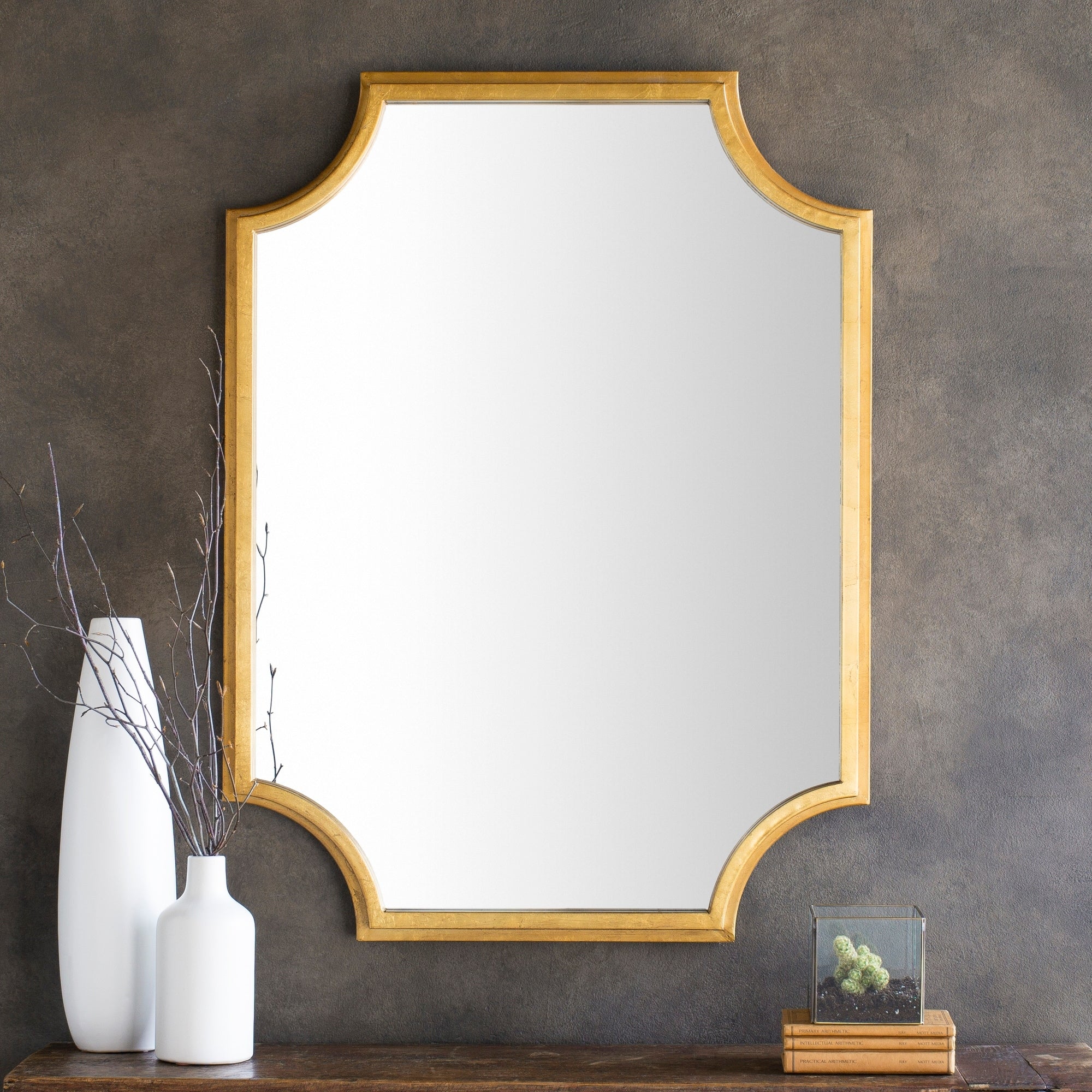 Valnwy Gilded Finish Wall Mirror 29.75 X 40 Gold 29.8 X 40