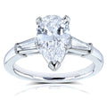 Van Cleef Platinum Gia Certified 2 1 10Ct Tdw Flawless Pear Brilliant Diamond 3 Stone Ring D Internally Flawless D Vvs