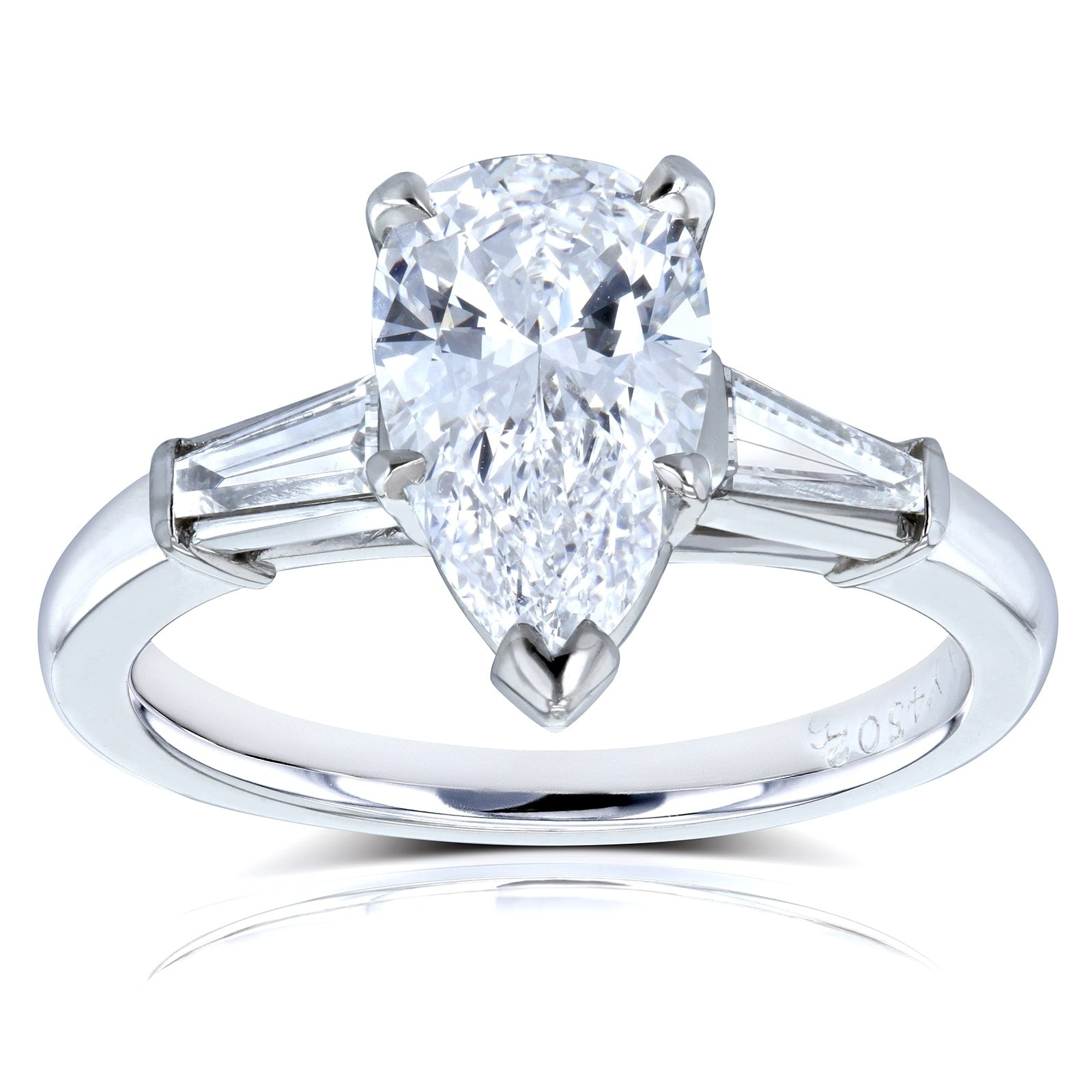 Van Cleef Platinum Gia Certified 2 1 10Ct Tdw Flawless Pear Brilliant Diamond 3 Stone Ring D Internally Flawless D Vvs