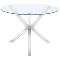 Coaster Company Chrome Glass Top Dining Table