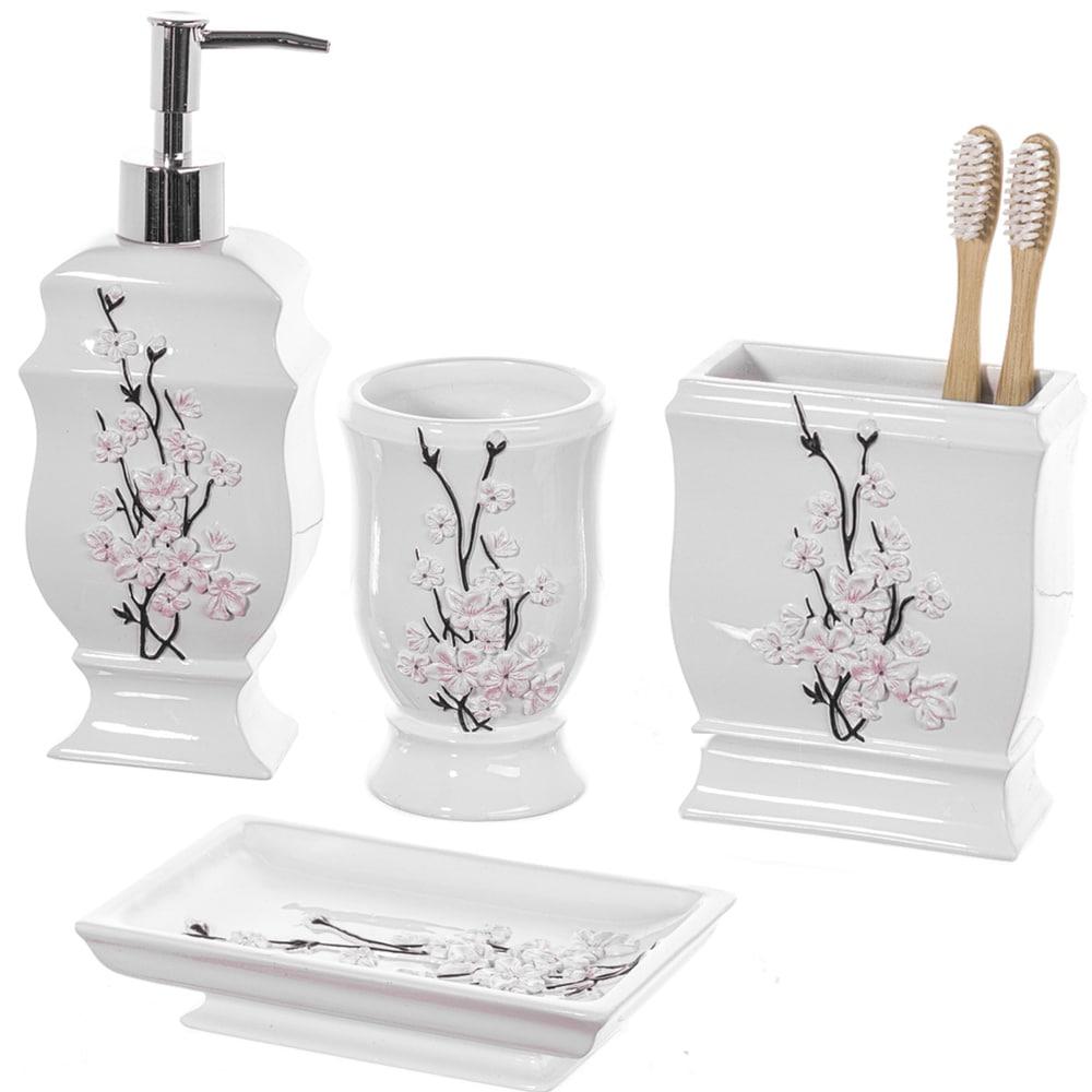Vanda Bath Accessory 4 Piece Set