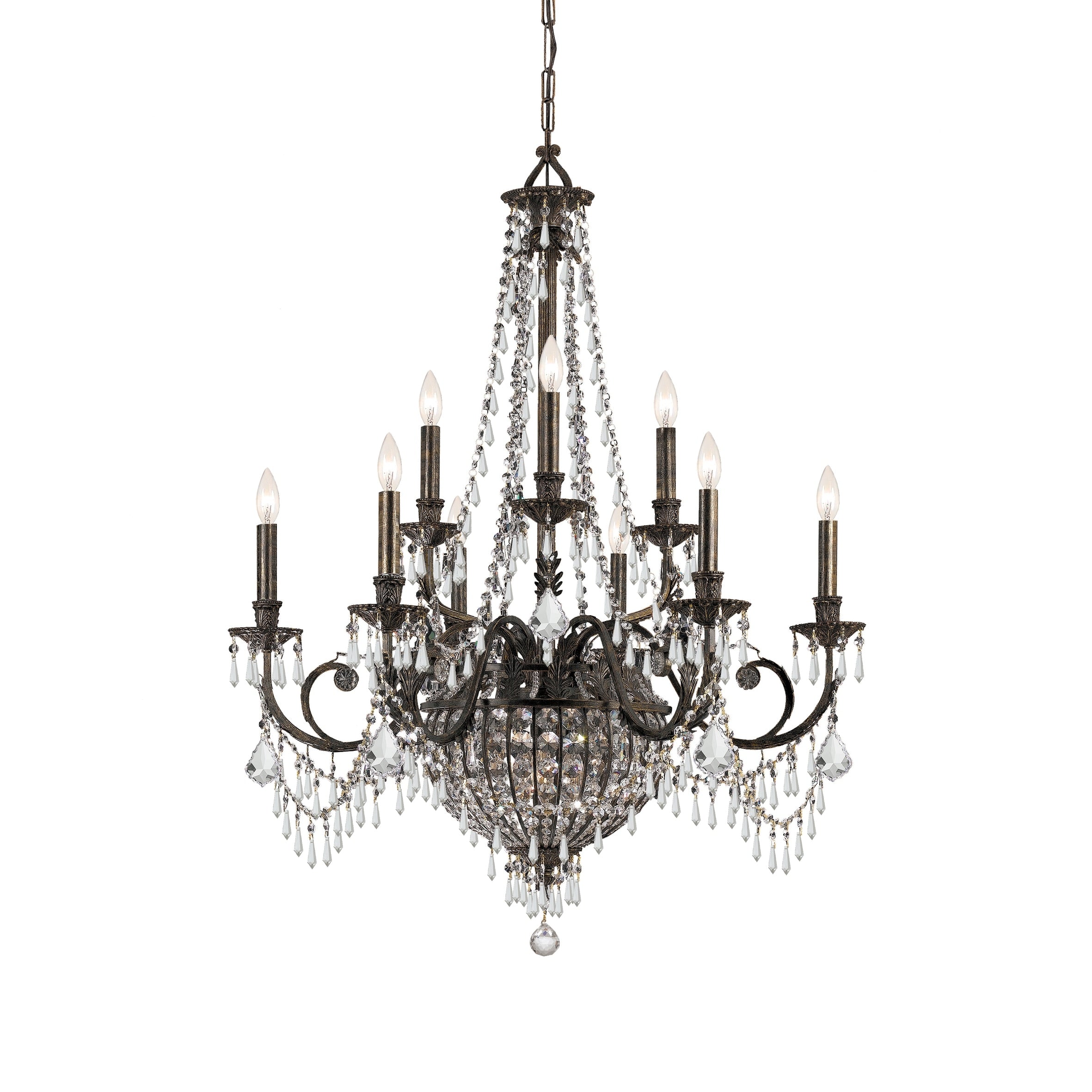 Crystorama Vanderbilt Collection 12 Light English Bronze Crystal Chandelier