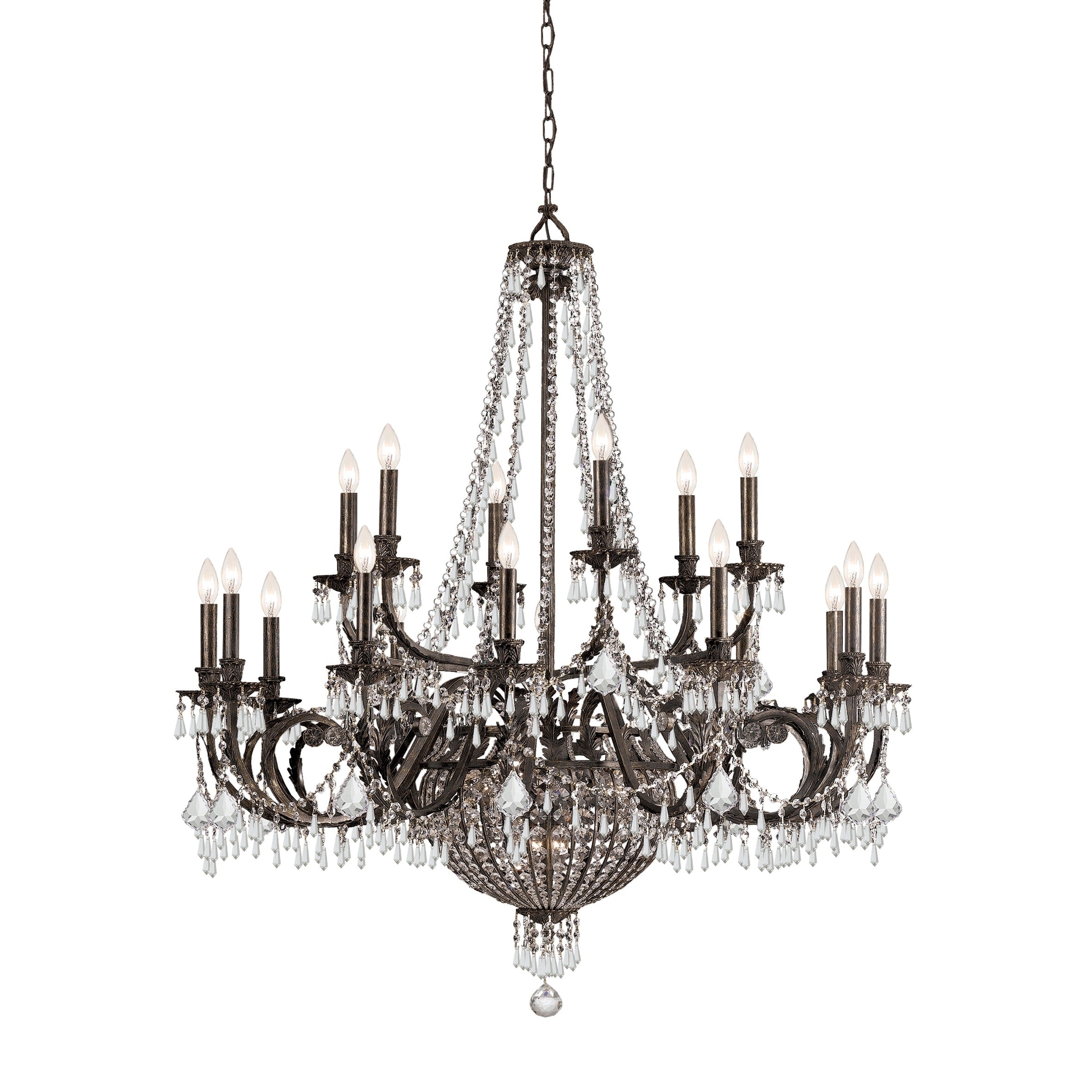 Vanderbilt 23 Light English Bronze Crystal Chandelier