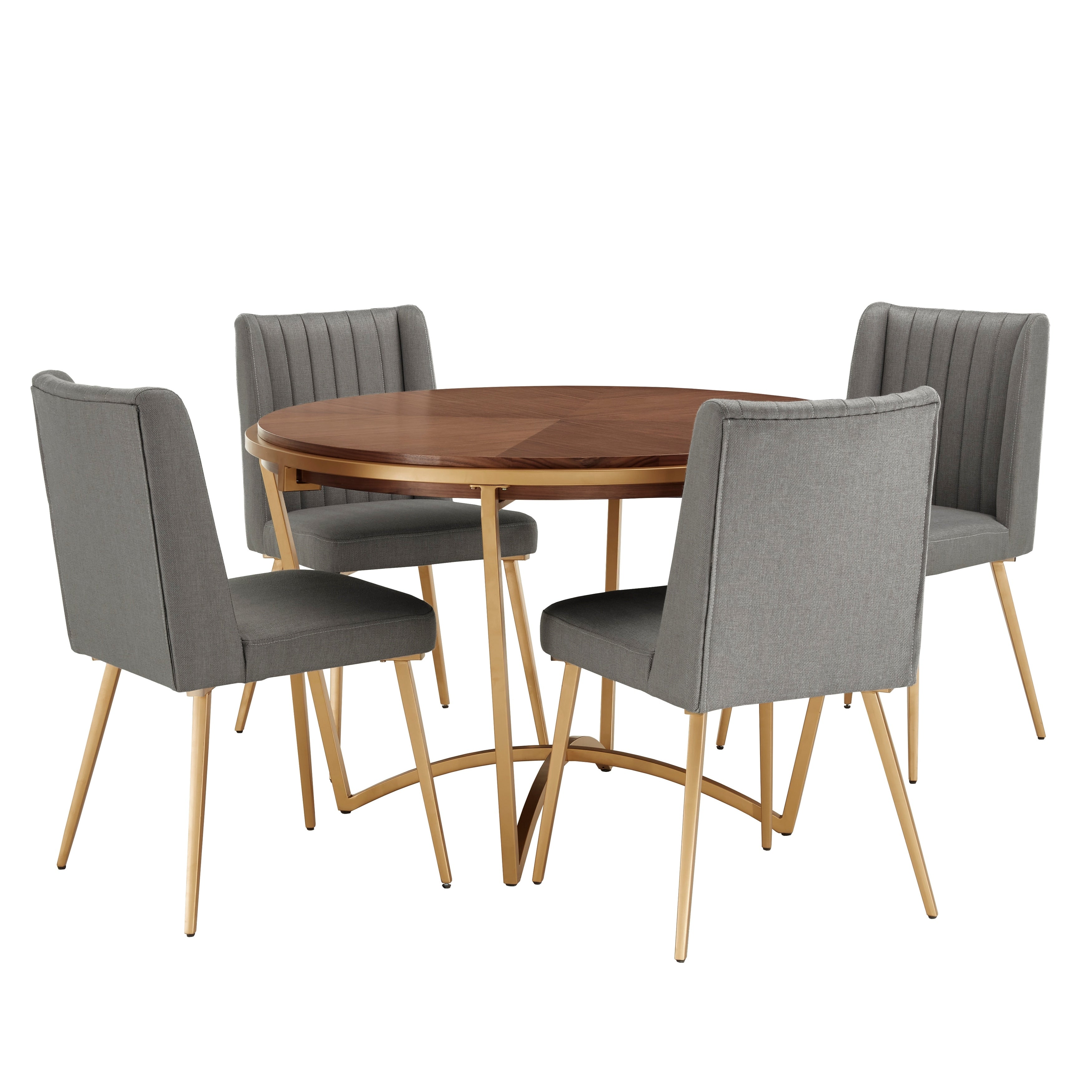 Vanderson Natural Wood And Gold Dining Set By Inspire Q Modern