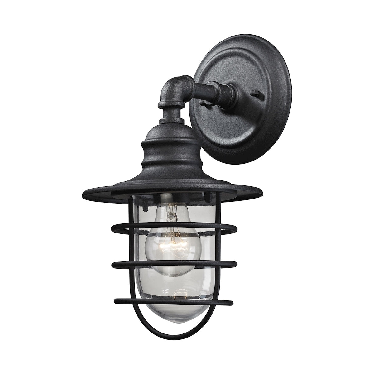 Vandon 13 Inch High 1 Light Outdoor Wall Sconce In Textured Matte Black 13 Inch Tall