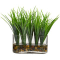 Vanilla Grass Artificial Plant In Oval Vase H 9 In. W 7 In. D 3 In