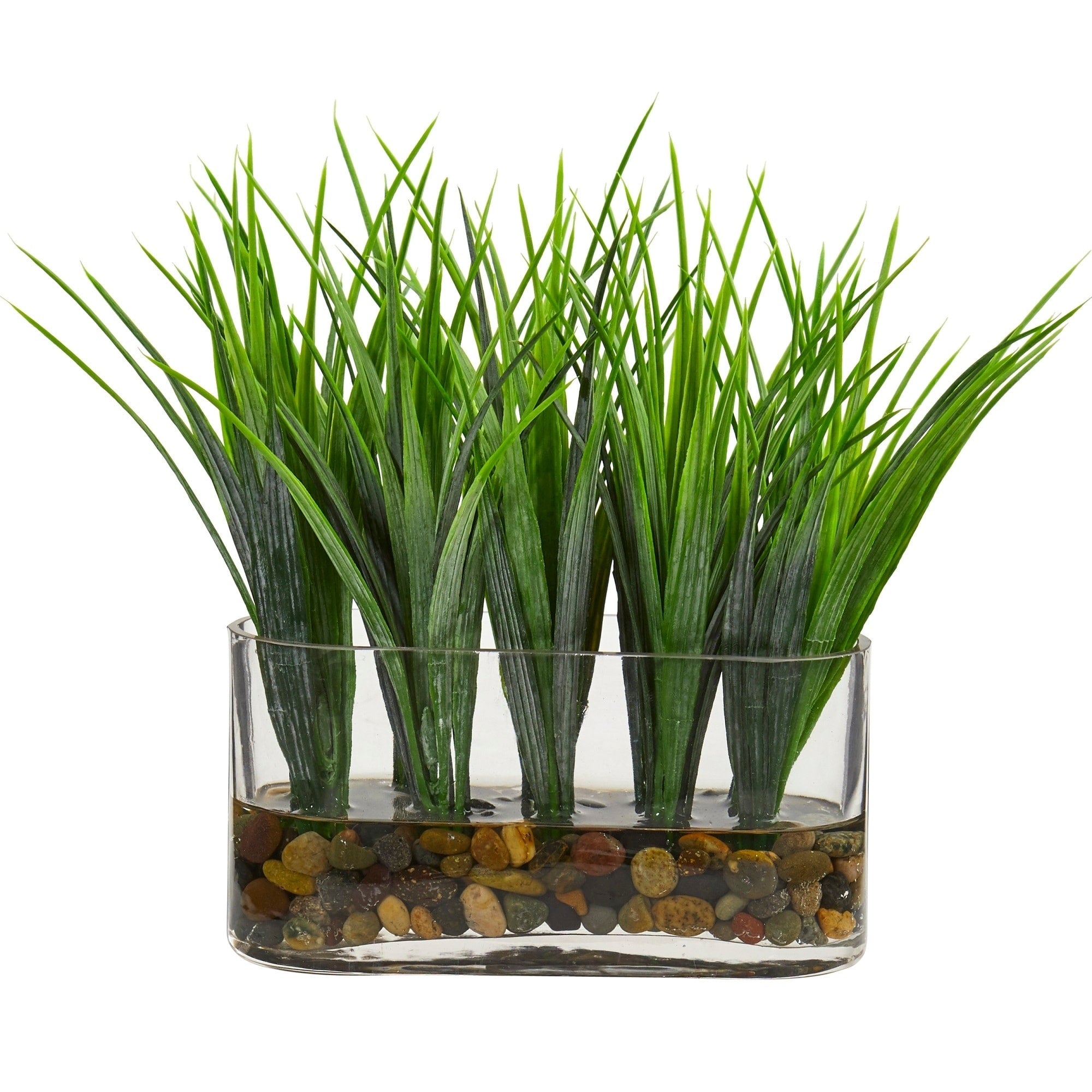Vanilla Grass Artificial Plant In Oval Vase H 9 In. W 7 In. D 3 In