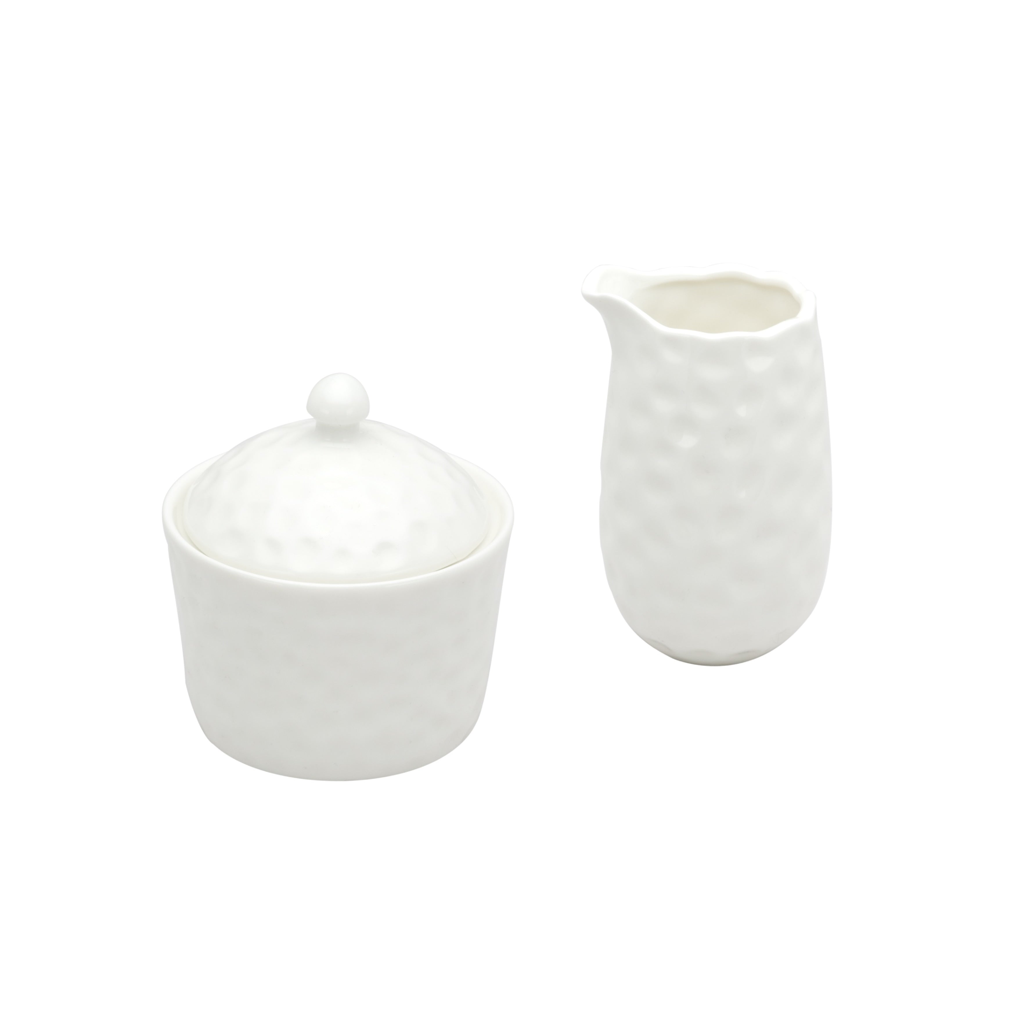 Red Vanilla Marble Covered Sugar Bowl Creamer Set