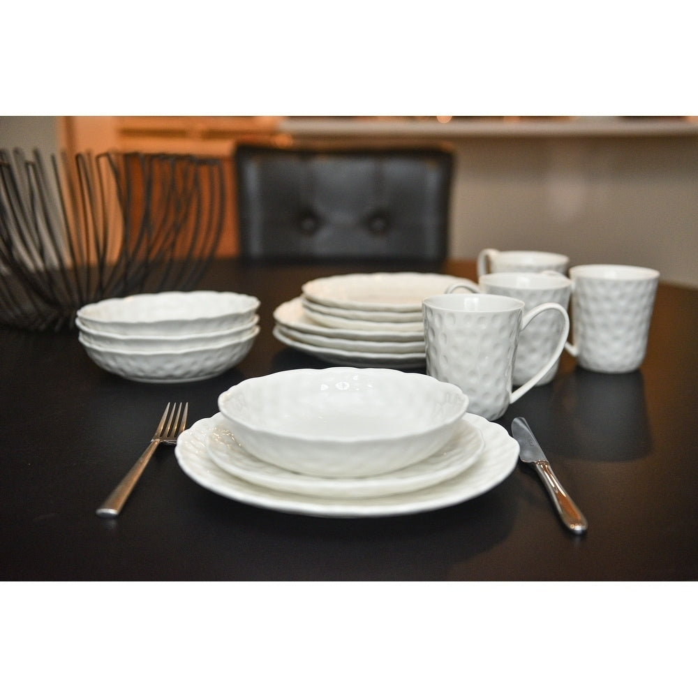 Vanilla Marble Round 16Pc. Dinner Set