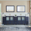 Vanity Art 108 Inch Double Sink Bathroom Vanity Set 13 Drawers 5 Cabinets 2 Shelves Soft Closing Doors With Free Mirror