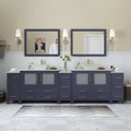 Vanity Art 108 Double Sink Bathroom Vanity Set With Engineered Marble Top And Free Mirrors