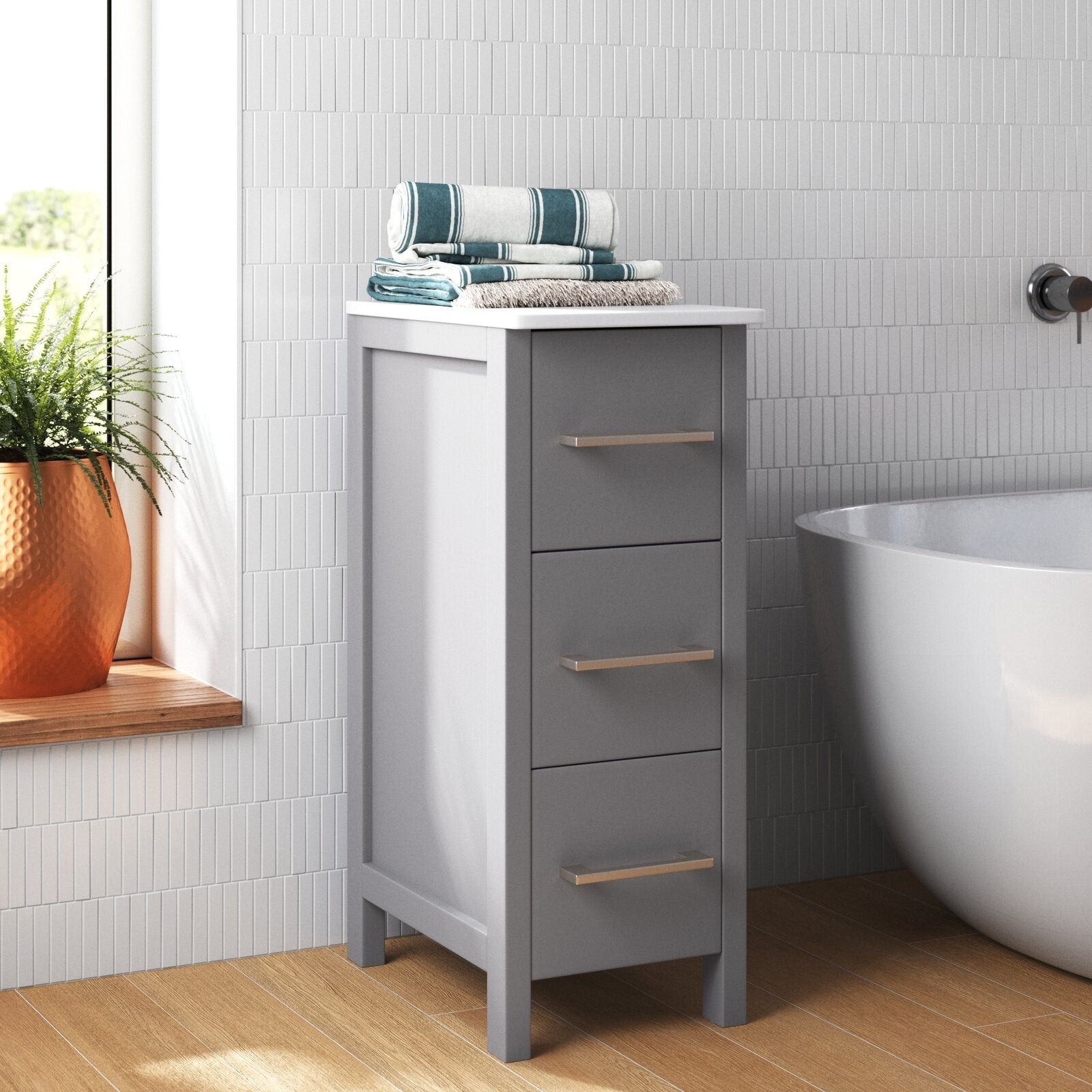 Vanity Art 12 Inch Bathroom Vanity Cabinet 3 Dove Tailed Drawer Side Storage Organizer Single Vanity Bedroom Bathroom Entryway