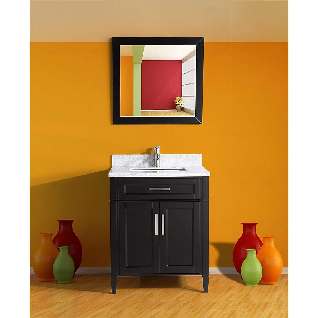 Vanity Art 30 Inch Bathroom Vanity Set With Carrara Marble Top