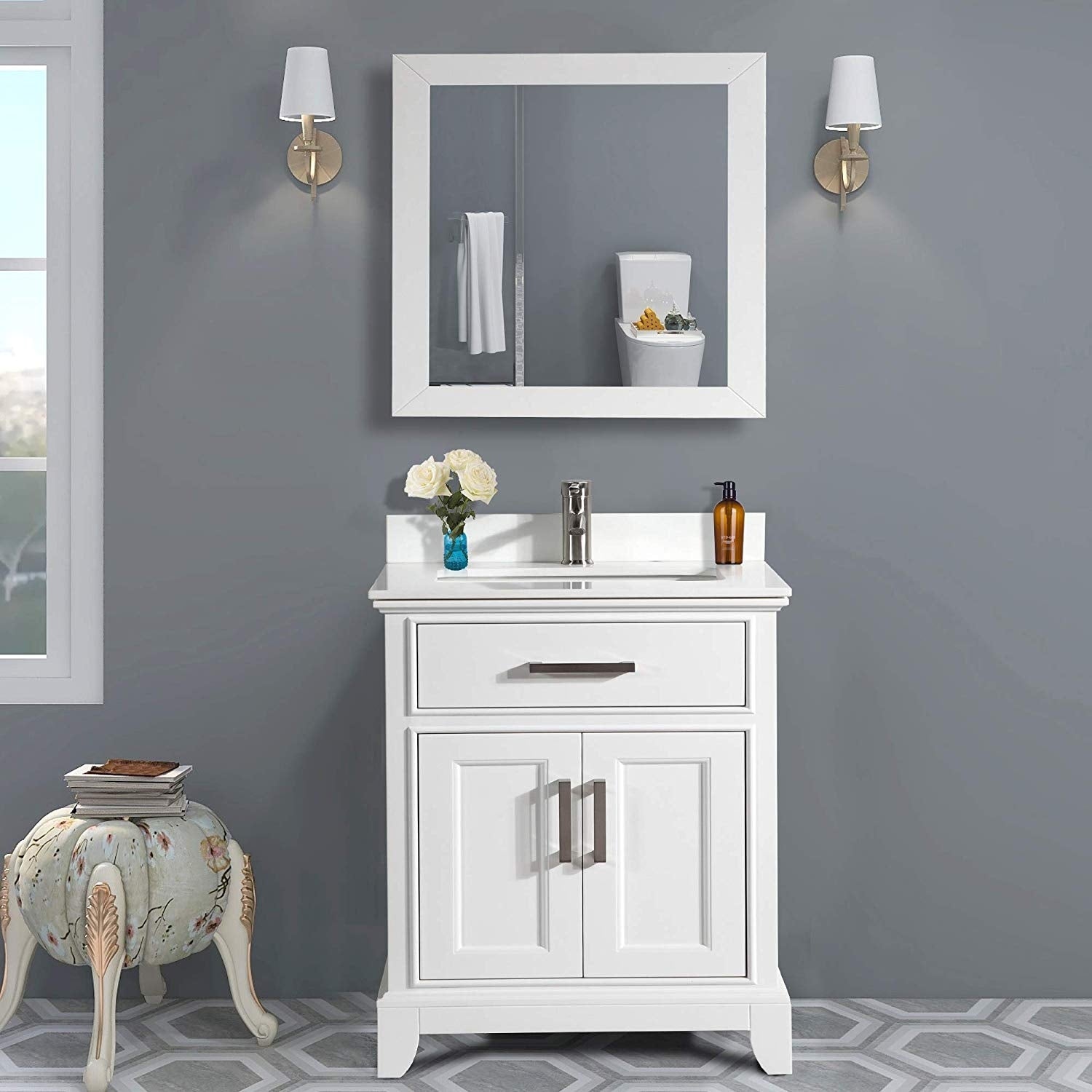 Vanity Art 30 Inch Bathroom Vanity Set With Phoenix Stone Top