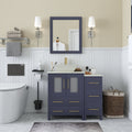 Vanity Art 48 Bathroom Vanity Combo Set Single Ceramic Vessel Sink Solid Wood Storage Cabinet With Quartz Top Free Mirror