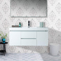 Vanity Art 48 Inch Led Lighted Wall Hung Single Sink Bathroom Vanity With Resin Top