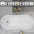 Vanity Art 59 Inch Freestanding Acrylic Soaking Bathtub
