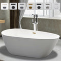 Vanity Art White Acrylic 59 Inch Freestanding Soaking Bathtub