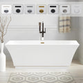 Vanity Art 59 Inch Freestanding Acrylic Soaking Bathtub
