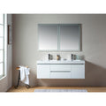 Vanity Art Glossy White Resin Top 60 Inch Wall Hung Double Sink Bathroom Vanity