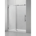 Vanity Art 60 X 76 Frameless Single Sliding Glass Barn Shower Door