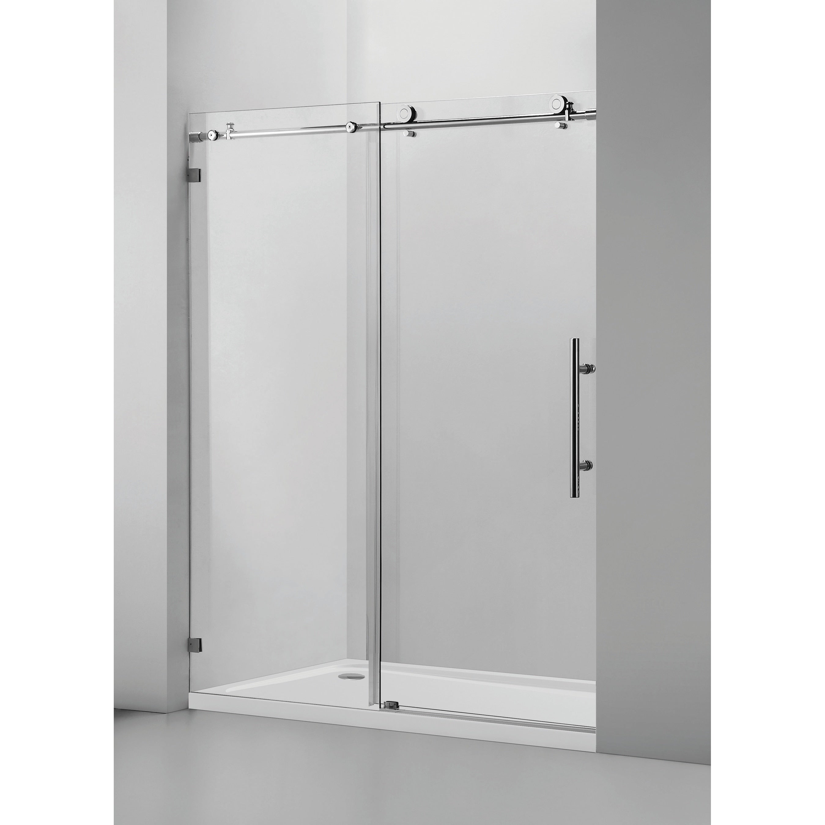 Vanity Art 60 X 76 Frameless Single Sliding Glass Barn Shower Door