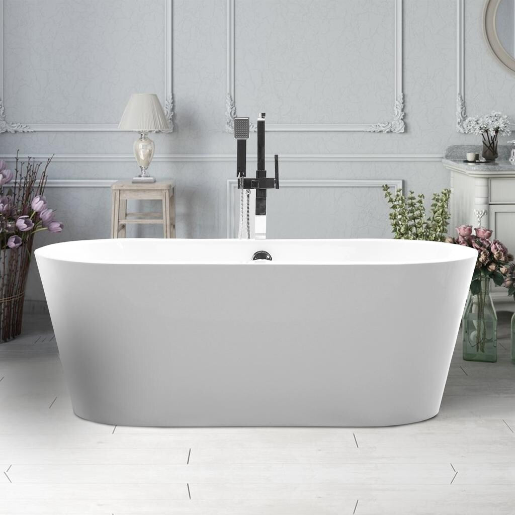 Vanity Art 67.5 Inch Freestanding Acrylic Soaking Bathtub