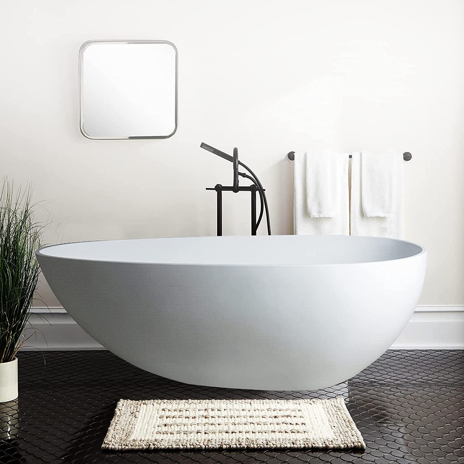 Vanity Art 67 Matte Solid Surface Freestanding Bathtub Va6913 Ml 67
