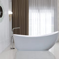 Vanity Art Freestanding White Acrylic 71 Inch Soaking Bathtub