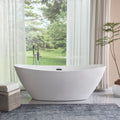 Vanity Art White Acrylic 71 Inch Freestanding Soaking Bathtub