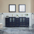 Vanity Art 84 Inch Double Sink Bathroom Vanity Set 13 Drawers 5 Cabinets 2 Shelves Soft Closing Doors With Free Mirror