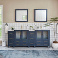 Vanity Art 84 Inch Double Sink Bathroom Vanity Set 10 Drawers 4 Cabinets 2 Shelves Soft Closing Doors With Free Mirror
