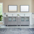 Vanity Art 96 Inch Double Sink Bathroom Vanity Set 10 Drawers 4 Cabinets 2 Shelves Soft Closing Doors With Free Mirror