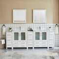 Vanity Art 96 Inch Double Sink Bathroom Vanity Set 13 Drawers 5 Cabinets 2 Shelves Soft Closing Doors With Free Mirror