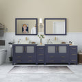 Vanity Art 96 Inch Double Sink Bathroom Vanity Set 10 Drawers 4 Cabinets 2 Shelves Soft Closing Doors With Free Mirror