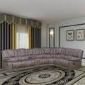 Vanity Art Microfiber Reclining Sectional Living Room Set In Grey 8019