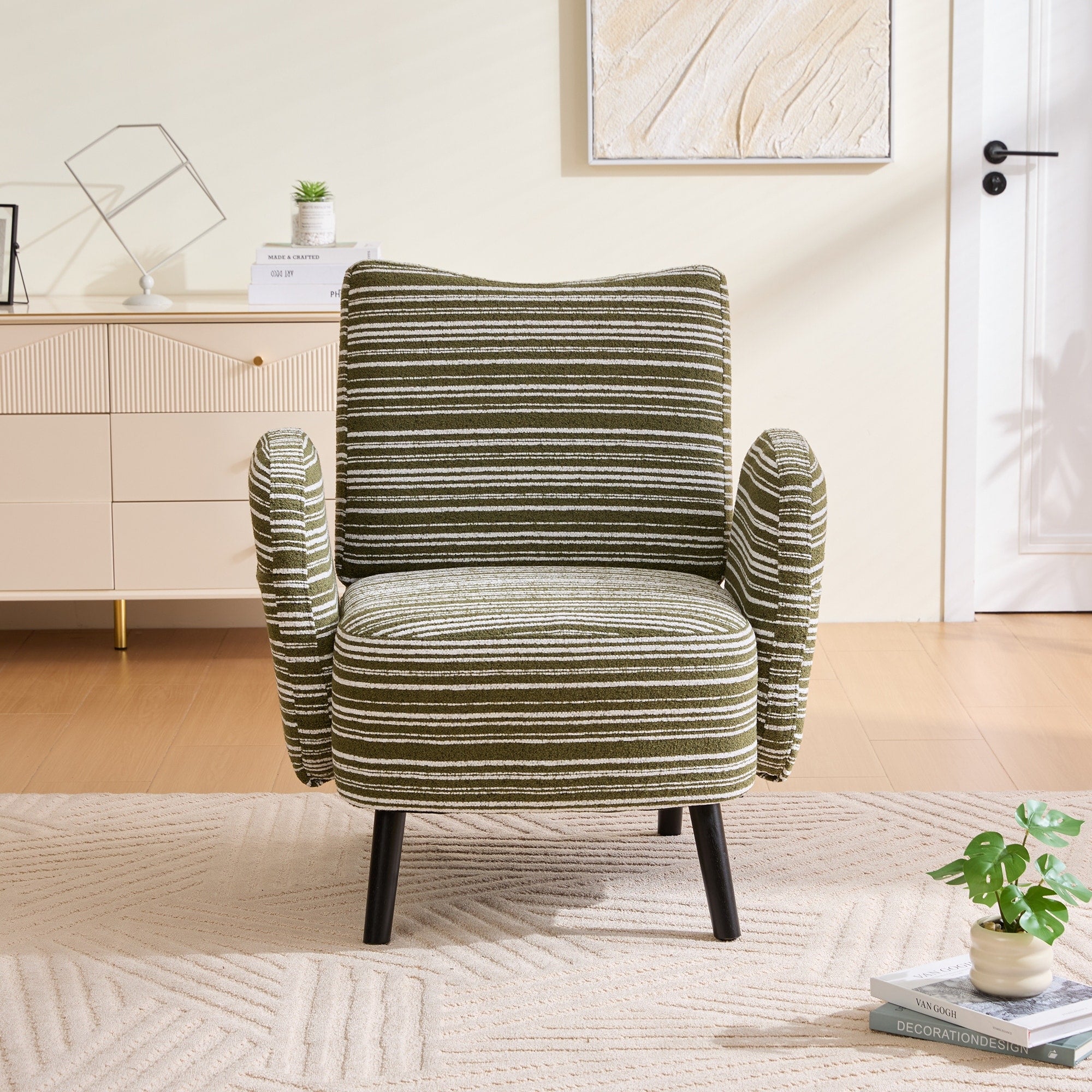 Vanity Chair Olive Green Dressing Chair Coffee Chair Distinctive Side Chair Reading Chair Dining Chair With Side Pocket