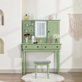 Vanity Desk With Adjustable Lighted Mirror Upholstered Stool